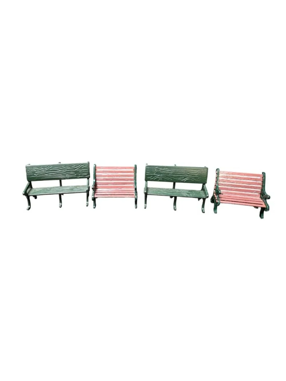 Department 56 & Lemax Park Bench Village Display Lot of 4